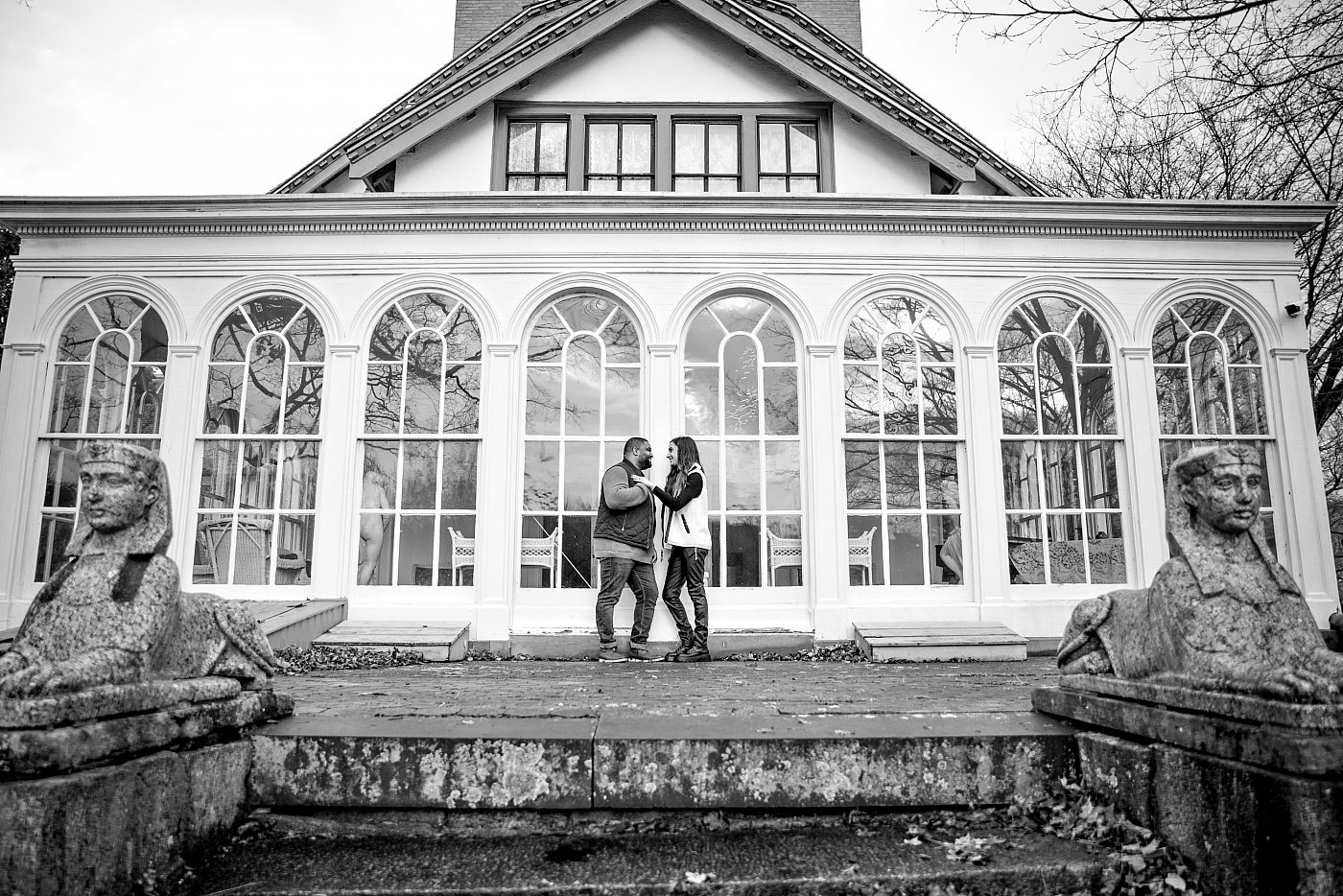 black and white engagement session in north new jersey